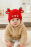 Red Lovely Creative Knitting Cow Horns Woolen Warm Cap CP5071D